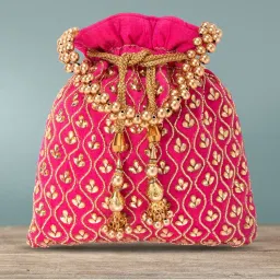 Peora Potli Bags for Women Evening Bag Clutch Ethnic Bride Purse with Drawstring (P27R)-picture-0