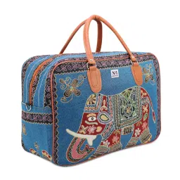 NFI Essentials Small Blue Canvas Duffle Travel Bag for Men and Women Blue-picture-48