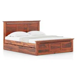 urban ladder Fidora Solid Wood King Size Bed with Drawer Storage Bed in Honey Finish-picture-15