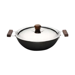 WONDERCHEF Ebony 4.5L Aluminium Wok with Stainless Steel Lid (Induction Compatible, Even Heat Distribution, Black/Brown)-image-50