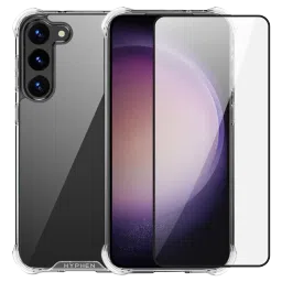 HYPHEN TPU Back Cover & Tempered Glass for Samsung S23 Plus (Wireless Charging Compatible, Transparent)-picture-26