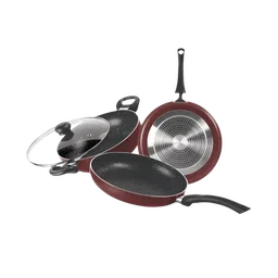 treo Granito Induction My Kitchen Set 3 Pcs Non Stick Kitchen set (Induction Compatible, Dishwasher Safe, Maroon)-1