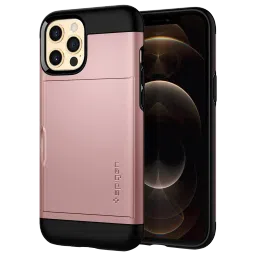 spigen Slim Armor CS TPU & Polycarbonate Back Cover for Apple iPhone 12 Pro Max (Air Cushion Technology, Rose Gold)-picture-10