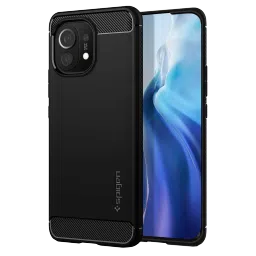 spigen Rugged Armor TPU Back Cover for Xiaomi Mi 11 (Air Cushion Technology, Matte Black)-picture-27