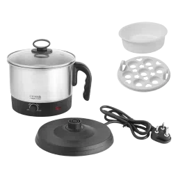 Croma 600 Watt 1.28 Litre Multi Cook Kettle with Auto Shut-off (Black and Silver)-picture-29