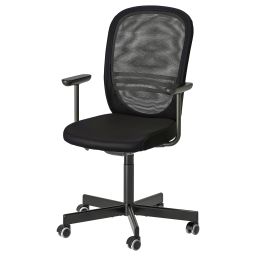 ikea flintan Office chair with armrests, black-picture-19