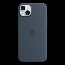 Apple Soft Silicone Back Cover for Apple iPhone 15 Plus (MagSafe Charging Support, Storm Blue)-picture-32