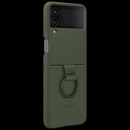 SAMSUNG Soft Silicone Back Cover for SAMSUNG Galaxy Z Flip4 (With Backside Ring, Khaki)-picture-26