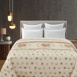 Florida Orange & White Floral Microfiber AC Room Double Bed Comforter-image-31