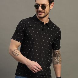 TIMBER HITCH Conversational Printed Polo Collar Cotton Casual T-shirt-image-80