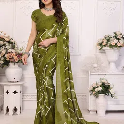 Nirmohi Fashion Geometric Printed Saree With Blouse Piece-image-56