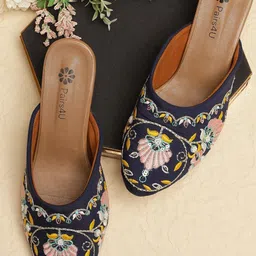 Pairs4U Women Embroidered Ethnic Block Mules-picture-29