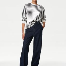 Marks & Spencer Women Cotton Striped Printed Sweatshirt-image-68