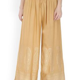 SRISARAS Women Floral Printed Mid-Rise Loose Fit Trousers-image-38