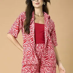 all about you Animal Printed Short Sleeves Shirt With Shorts-image-64