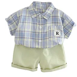 StyleCast x Revolte Boys Checked Shirt with Shorts-image-92