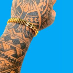 Dynamic Retail Global Men Stainless Steel Gold-Plated Link Bracelet-92