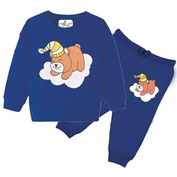 Toddylon Unisex Kids Printed Pure Cotton Sweatshirt And Trousers-60
