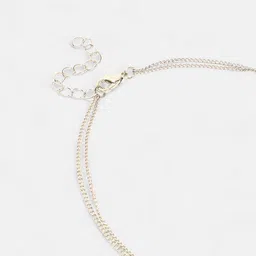 SOHI The Hanging Chain Bar Lariat Silver Plated Necklace image 4