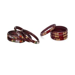 Somil Elegant Combo Glass Bangle Set Combo Of 2 Set, Maroon-image-51