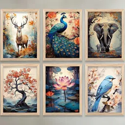 WALLLANE Brown Wood Wall Art-40