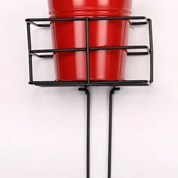 Homspurts Red & Black Bucket Wall Planter With Towel Hook-33