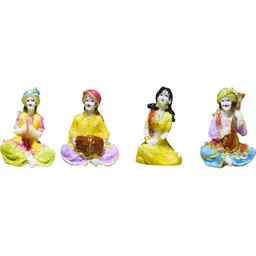 Aura White & Yellow 4 Pieces Rajasthani Music Showpieces-picture-8