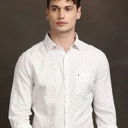 Turtle Men Relaxed Slim Fit Micro Ditsy Printed Spread Collar Cotton Casual Shirt-image-86