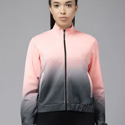 PERFKT-U Women Colourblocked Mesh Lightweight Crop Training or Gym Sporty Jacket-image-4