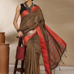 Anouk Rustic Solid Saree image 4