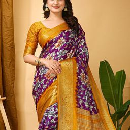 Anouk Rustic Floral Zari Silk Blend Sungudi Saree-picture-12