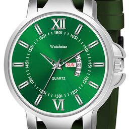 WATCHSTAR Men Patterned Dial & Straps Analogue Watch Matrix Green image 4