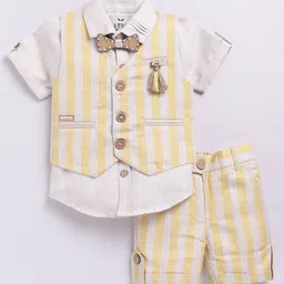 LITTLE COLLARS Boys Striped Shirt with Shorts-image-66