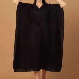 Blissence Women V-Neck Maxi Kaftan Nightdress-picture-1