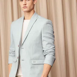 Mr Bowerbird Textured Tailored Fit Single Breasted Smart Casual Blazer-picture-18