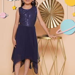 BAESD Girls Georgette Fit & Flare Knee Length Dress-image-46