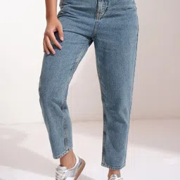Tokyo Talkies Women Cotton Tapered Fit Heavy Fade Jeans-image-90