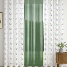 STITCHNEST Grey & White Set of 3 Sheer Door Curtain-12