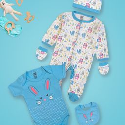 MeeMee Infants 5-Pcs Pure Cotton Baby Apparel Gift Set-27