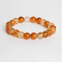 Look and Adorn Unisex Orange Crystals Elasticated Bracelet-picture-30
