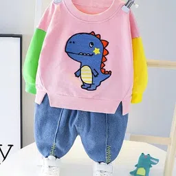 Bold N Elegant Kids Printed Round Neck Sweatshirt With Trousers-22