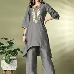 Sangria Embroidered Kurta & Palazzos Sets-picture-49