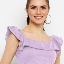BRINNS One Shoulder Flutter Sleeve Cotton Crop Top-picture-6