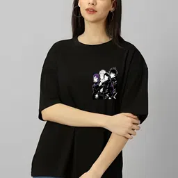 LECOWAR Women Printed Drop-Shoulder Sleeves Pockets T-shirt-picture-29