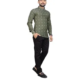 AKSHAT CREATION Men Green Kurtas-picture-42