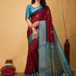 Mitera Ethnic Motifs Zari Art Silk Banarasi Saree-picture-30