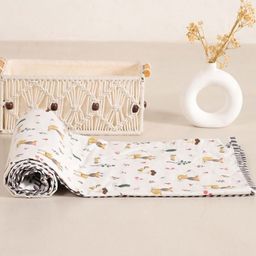 HOMEMONDE White & Yellow Cartoon Characters AC Room 150 GSM Single Bed Dohar-image-11