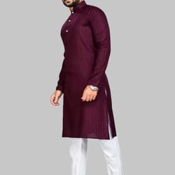 ANUJ FASHION Men Purple Solid Kurta-picture-10