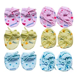 Bigbought Kids Printed Pack of 6 Cotton Mittens-19