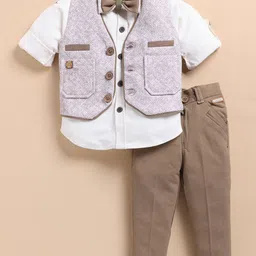 LITTLE COLLARS Boys Printed Shirt with Trousers-image-30